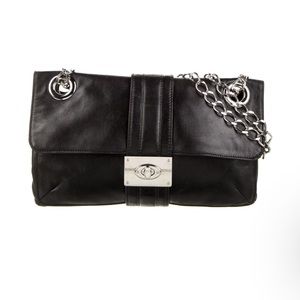 Black Leather lanvin Shoulder Bag with chain